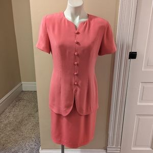 Vintage Talbot's hot pink skirt and shoe sleeves blazer set size 6